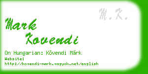 mark kovendi business card
